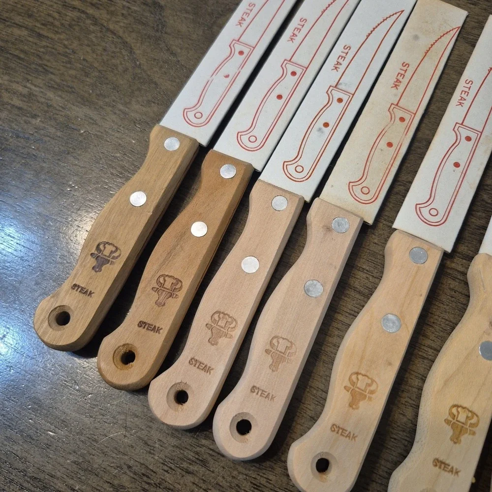 13 Chefs Collection Stainless Steel Kitchen Knife Cutlery Set Wood Handles